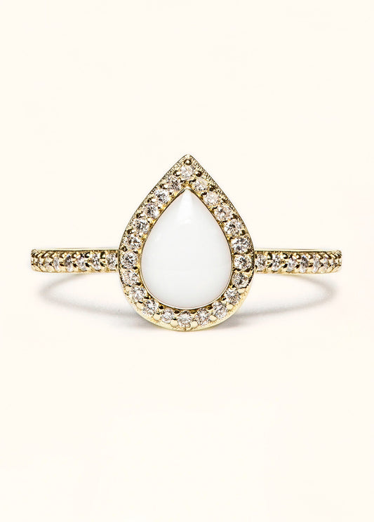 Love Drop Breastmilk Ring with Side Stones - Mamma's Liquid Love