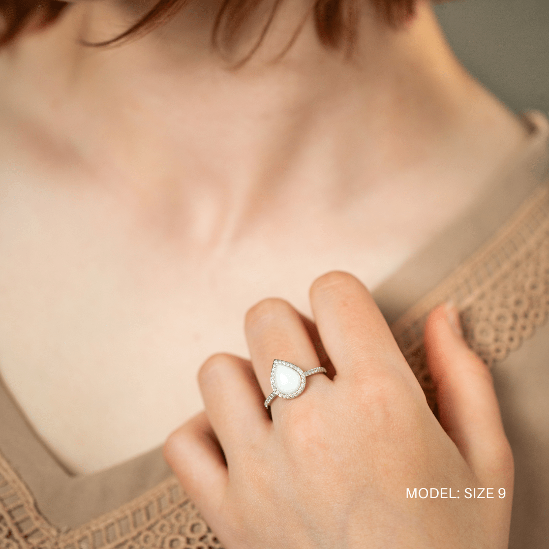 Love Drop Breastmilk Ring with Side Stones - Mamma's Liquid Love