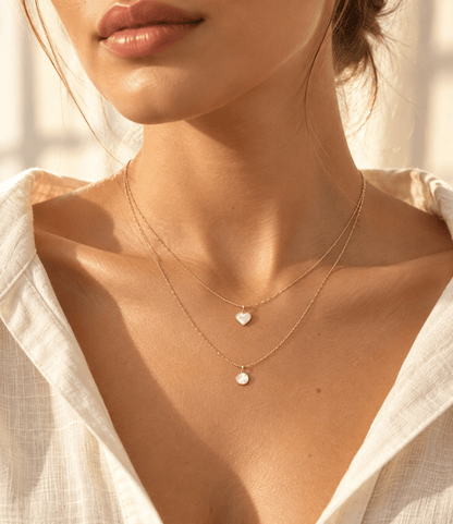 2 Layer Charm Necklace_Breastmilk_Jewelry_Keepsakes- Mamma's Liquid Love