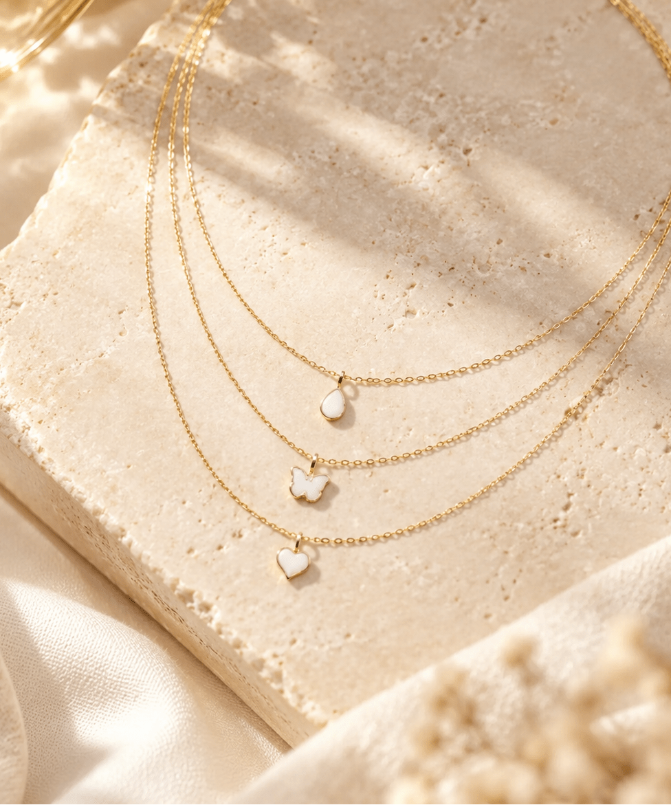 3 Layer Charm Necklace_Breastmilk_Jewelry_Keepsakes- Mamma's Liquid Love