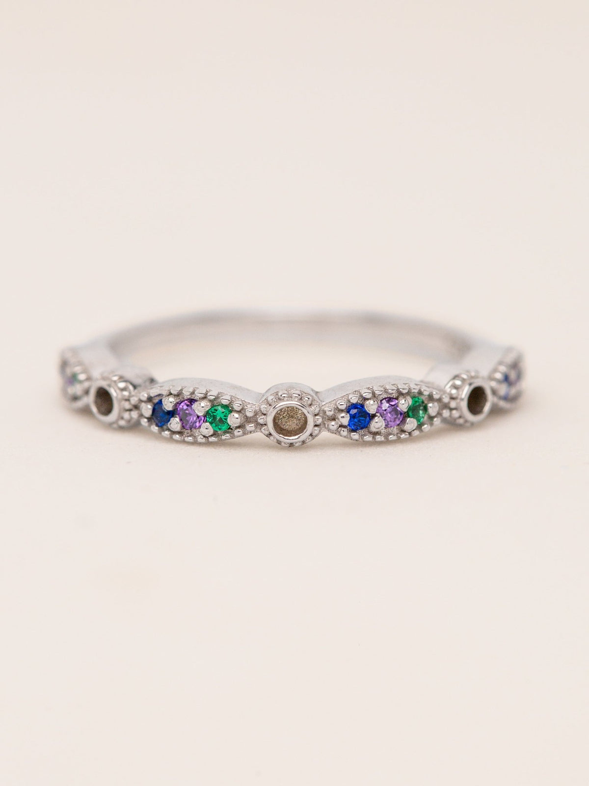 3-Stone Queen Stacker Ring MTM_Breastmilk_Jewelry_Keepsakes- Mamma's Liquid Love