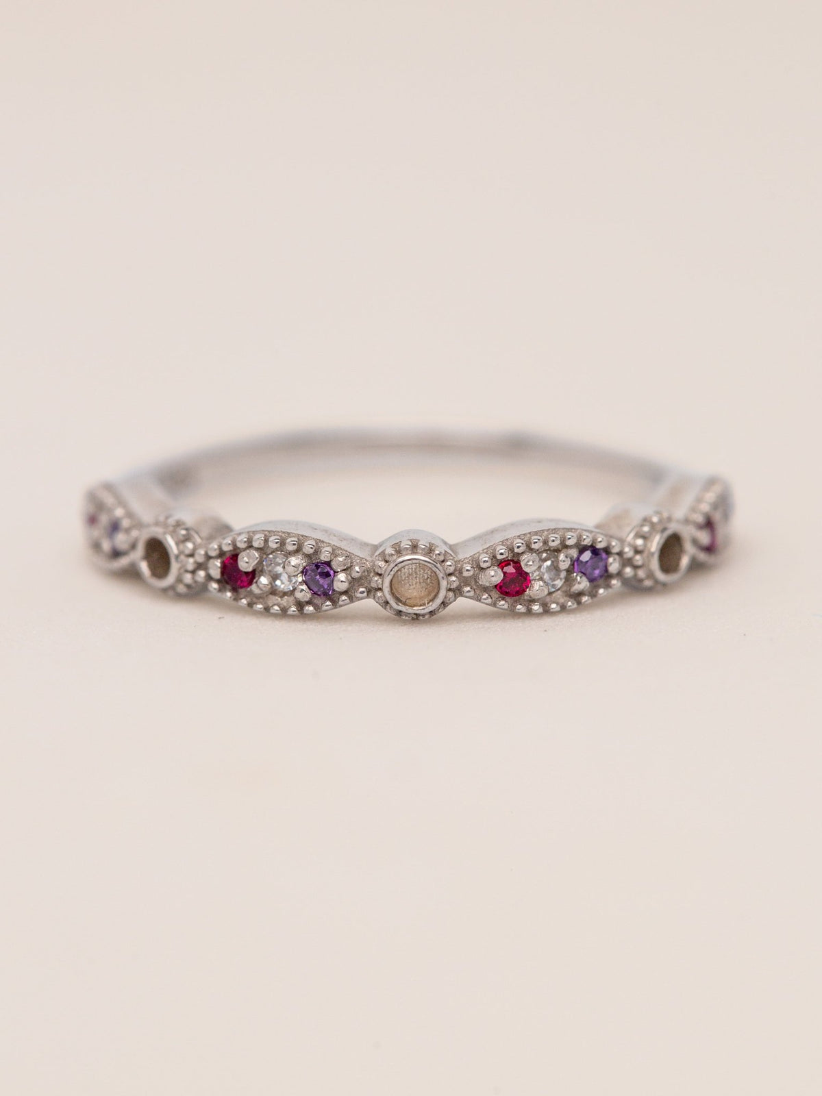 3-Stone Queen Stacker Ring MTM_Breastmilk_Jewelry_Keepsakes- Mamma's Liquid Love