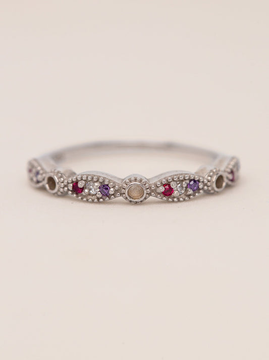 3-Stone Queen Stacker Ring MTM_Breastmilk_Jewelry_Keepsakes- Mamma's Liquid Love