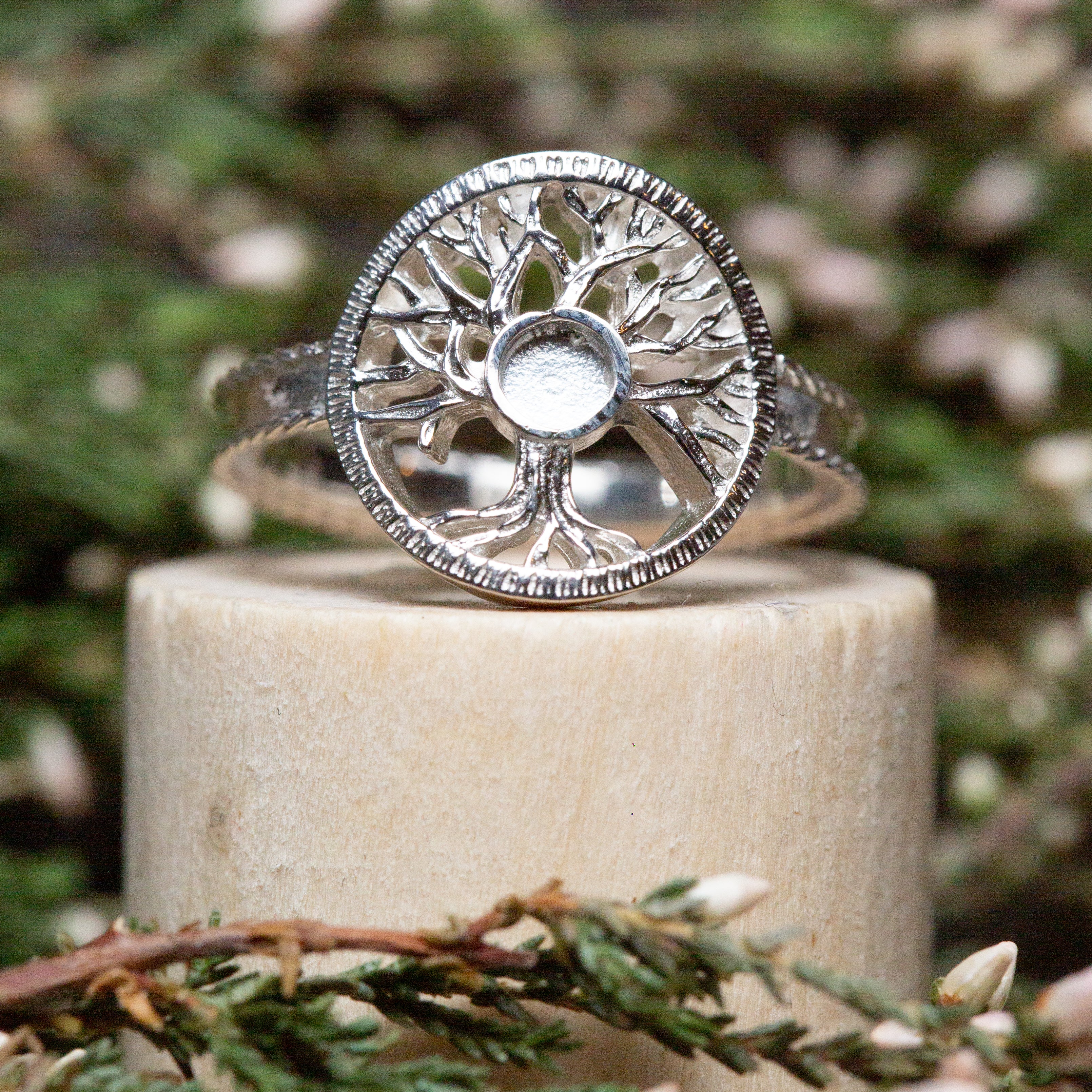 Celtic Tree of Life Ring Silver & 10K Rose Gold — Basil-Ltd: Irish & Celtic