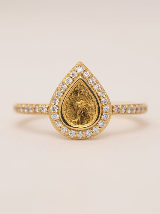 5x7 Love Drop Ring with Side Stones MTM_Breastmilk_Jewelry_Keepsakes- Mamma's Liquid Love