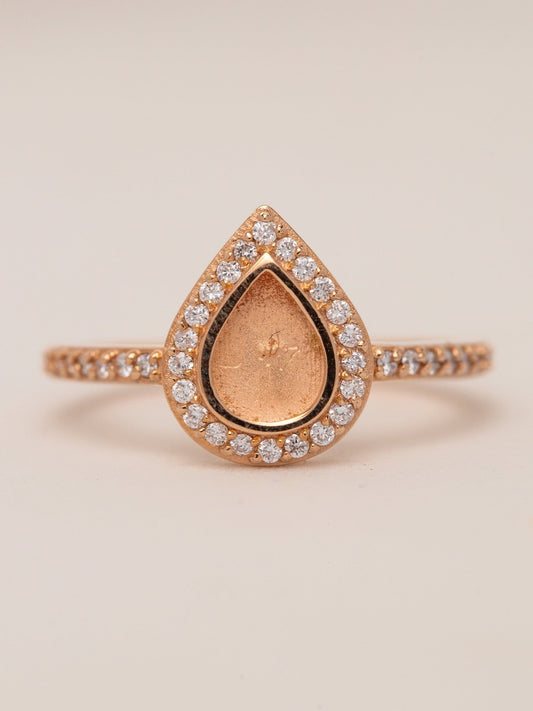5x7 Love Drop Ring with Side Stones MTM_Breastmilk_Jewelry_Keepsakes- Mamma's Liquid Love