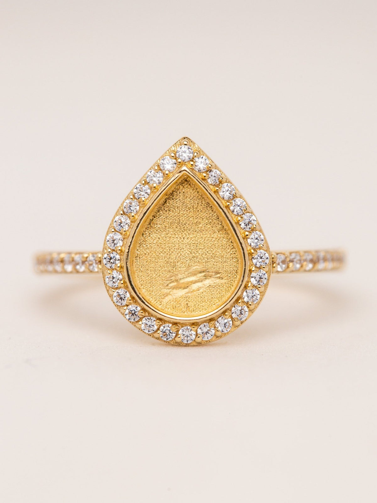 7x9 Love Drop Ring with Side Stones MTM_Breastmilk_Jewelry_Keepsakes- Mamma's Liquid Love