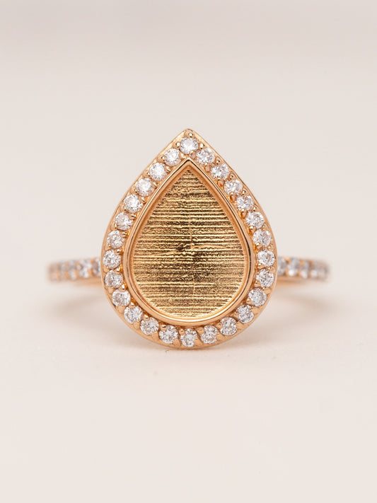 7x9 Love Drop Ring with Side Stones MTM_Breastmilk_Jewelry_Keepsakes- Mamma's Liquid Love
