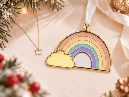 Rainbow Ornament + Petite Butterfly Charm