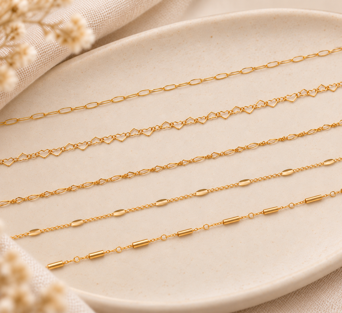3 Layer Bracelet Stack | Yellow Gold Filled