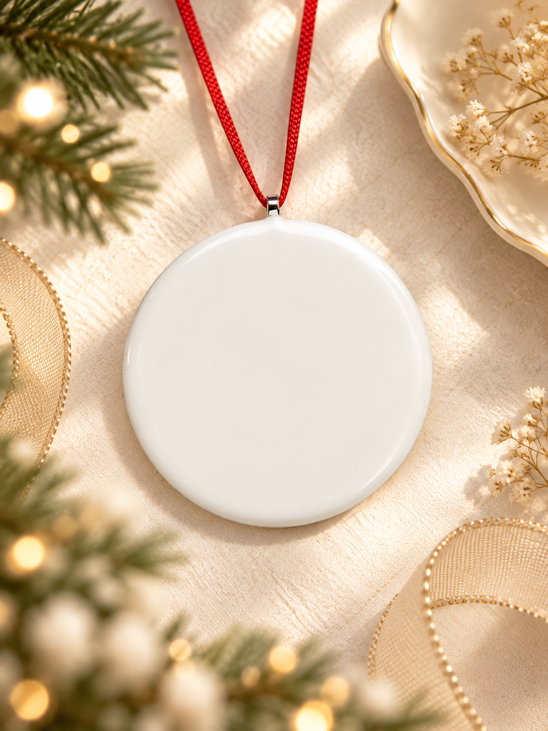 Full Moon Ornament + Petite Heart Charm