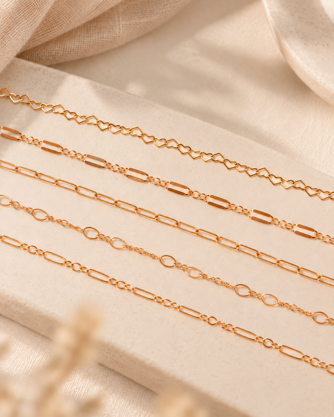 3 Layer Bracelet Stack | Rose Gold Filled