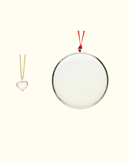 Full Moon Ornament + Petite Heart Charm
