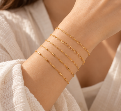 3 Layer Bracelet Stack | Yellow Gold Filled