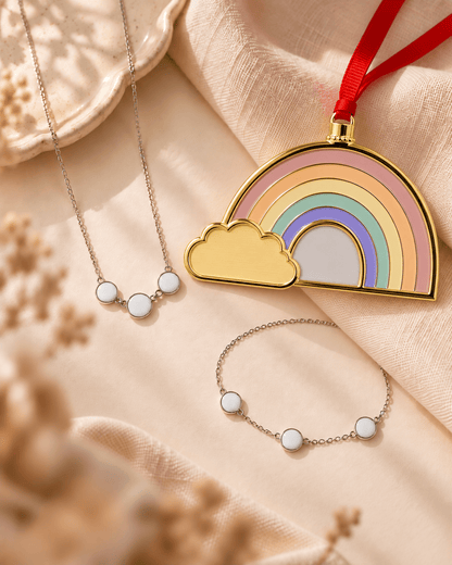 Triple Blessed Necklace and Bracelet + Ornament_Breastmilk_Jewelry_Keepsakes- Mamma's Liquid Love