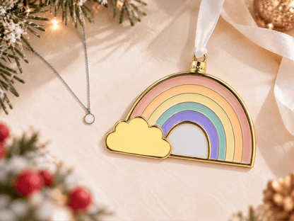 Rainbow Ornament + Petite Round Charm