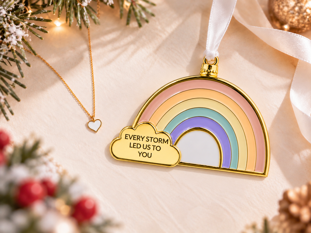 Rainbow Ornament + Petite Heart Charm