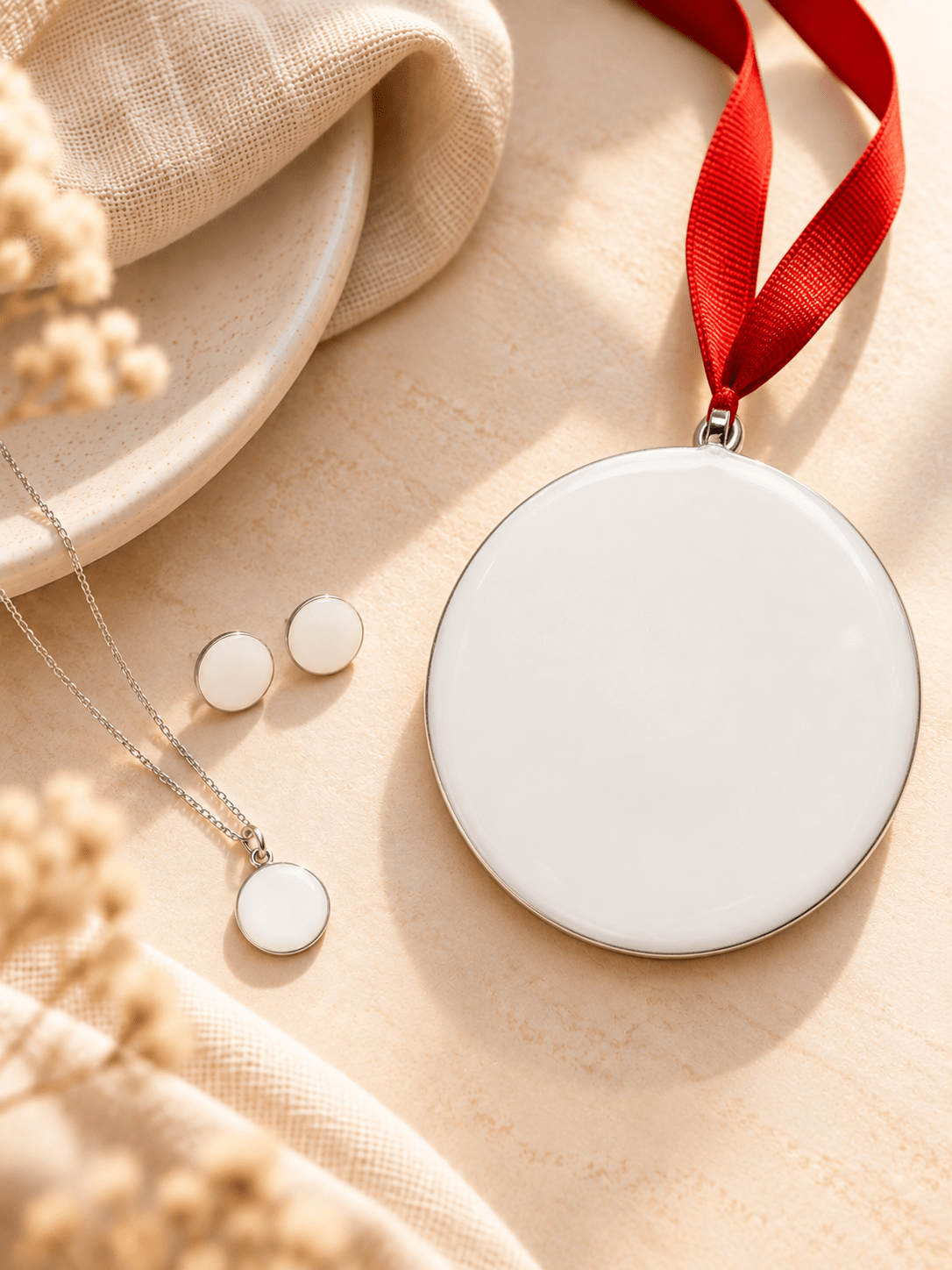 Full Moon Pendant and Earrings + Ornament_Breastmilk_Jewelry_Keepsakes- Mamma's Liquid Love