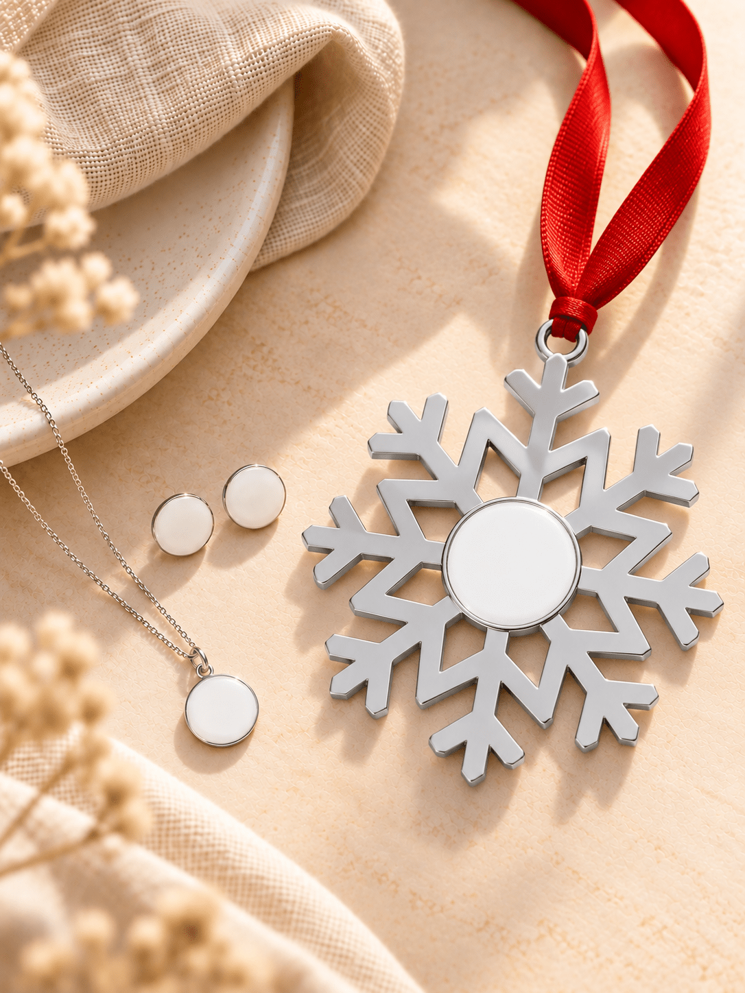 Full Moon Pendant and Earrings + Ornament_Breastmilk_Jewelry_Keepsakes- Mamma's Liquid Love