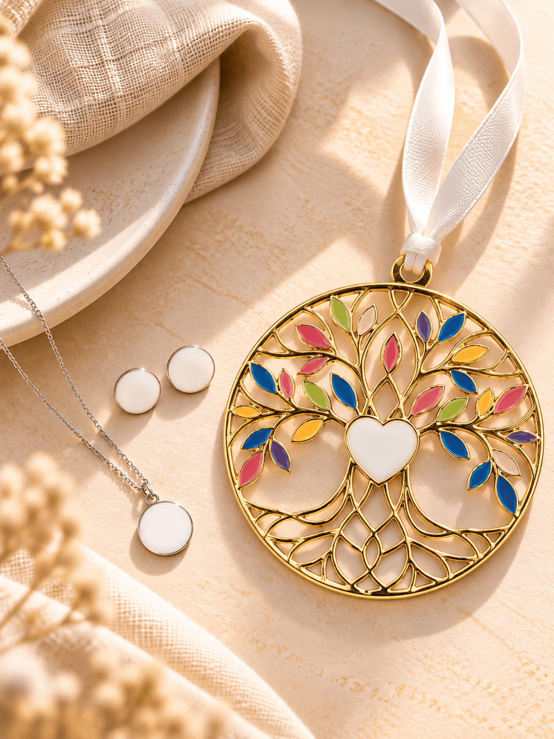 Full Moon Pendant and Earrings + Ornament_Breastmilk_Jewelry_Keepsakes- Mamma's Liquid Love