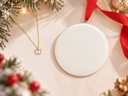Full Moon Ornament + Petite Butterfly Charm