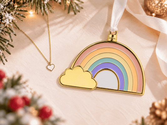 Rainbow Ornament + Petite Heart Charm