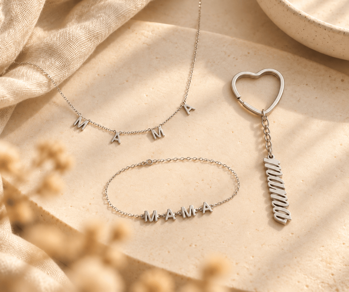 Mama Keychain + Mama Necklace + Bracelet_Breastmilk_Jewelry_Keepsakes- Mamma's Liquid Love