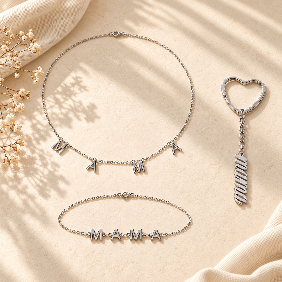 Mama Keychain + Mama Necklace + Bracelet_Breastmilk_Jewelry_Keepsakes- Mamma's Liquid Love