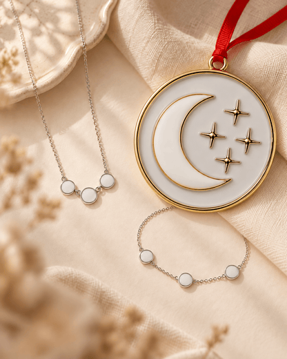 Triple Blessed Necklace and Bracelet + Ornament_Breastmilk_Jewelry_Keepsakes- Mamma's Liquid Love