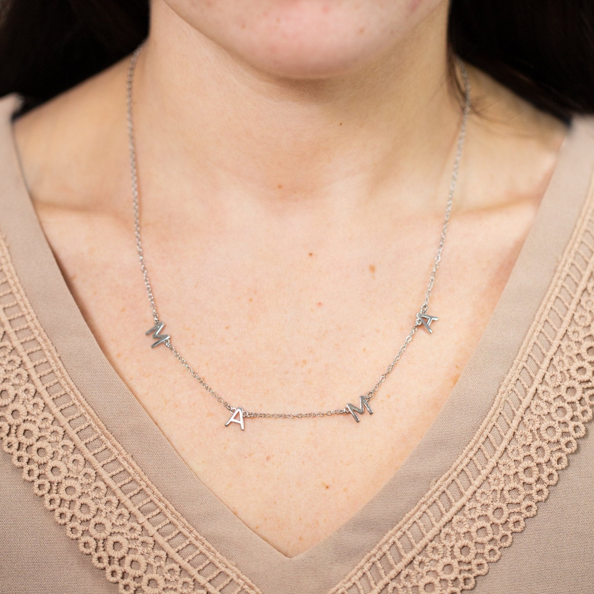 Bold Stainless Steel Mama Necklace - Mamma's Liquid Love