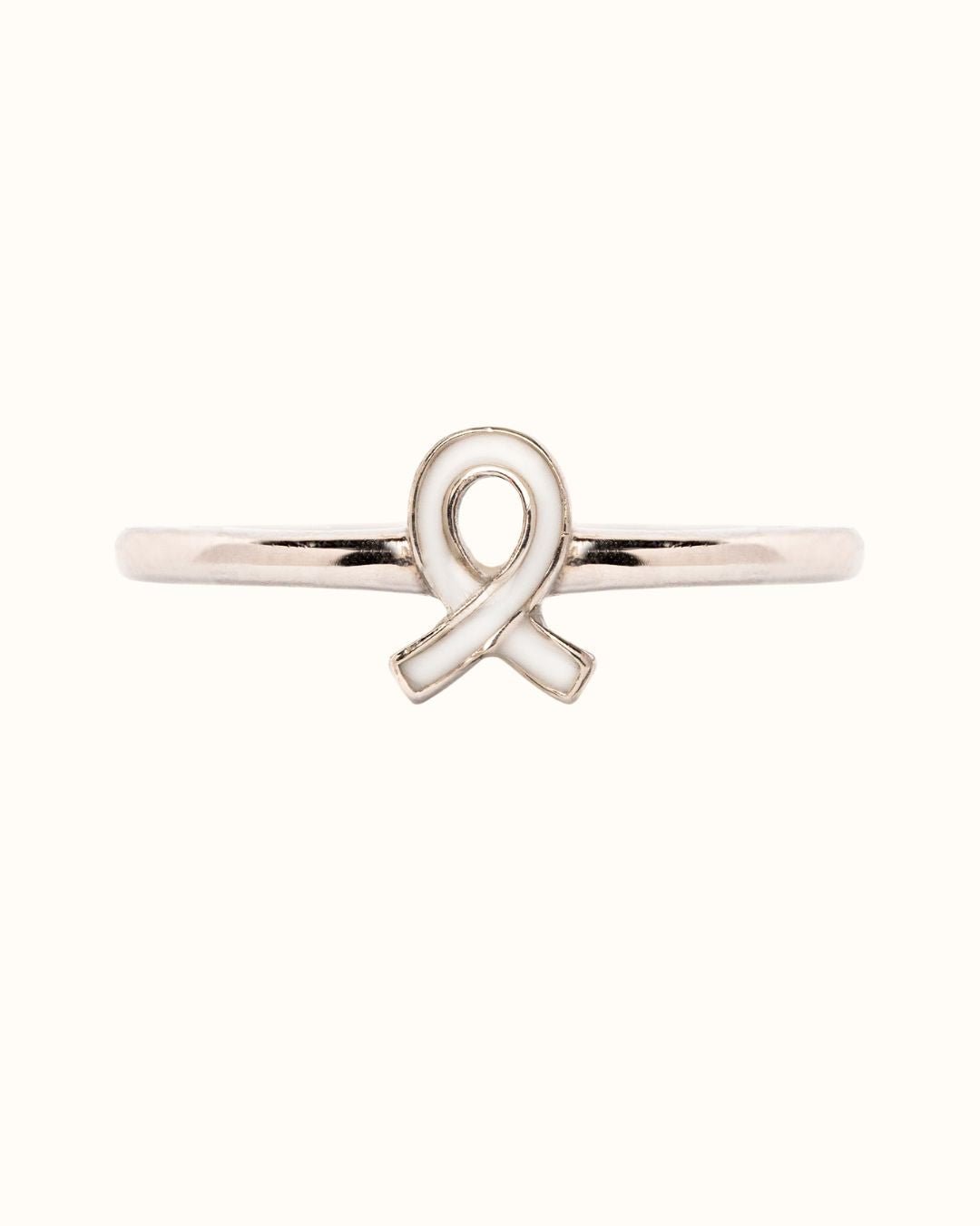 Sterling silver Ribbon of Hope Ring handcrafted to honor breast cancer fighters, survivors, and loved ones