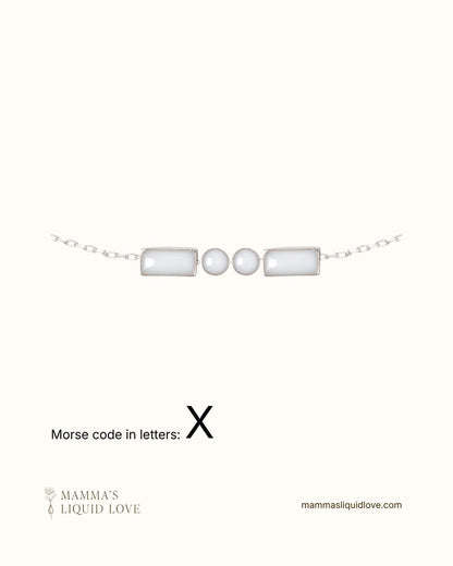 Custom Morse Code Necklace_Breastmilk_Jewelry_Keepsakes - Mamma's Liquid Love