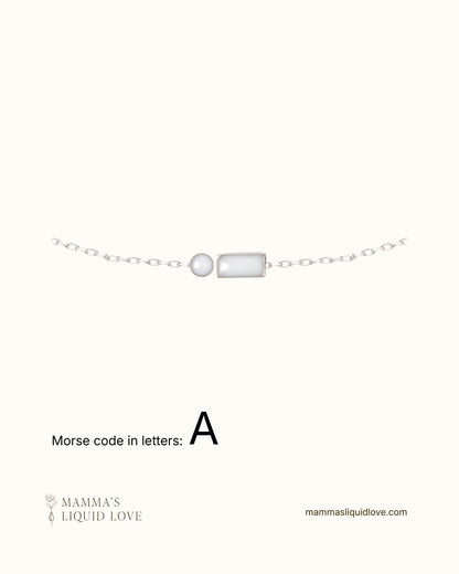 Custom Morse Code Necklace_Breastmilk_Jewelry_Keepsakes - Mamma's Liquid Love