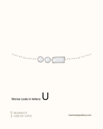 Custom Morse Code Necklace_Breastmilk_Jewelry_Keepsakes - Mamma's Liquid Love