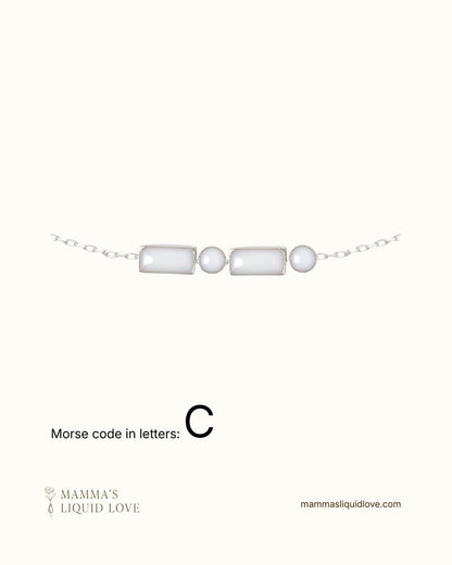 Custom Morse Code Necklace_Breastmilk_Jewelry_Keepsakes - Mamma's Liquid Love