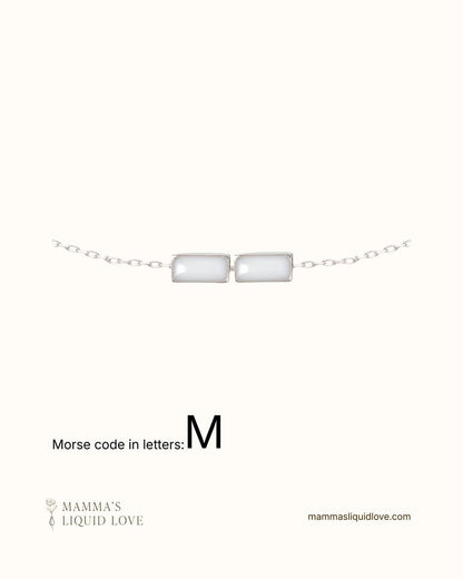 Custom Morse Code Necklace_Breastmilk_Jewelry_Keepsakes - Mamma's Liquid Love