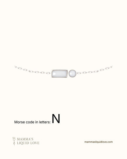 Custom Morse Code Necklace_Breastmilk_Jewelry_Keepsakes - Mamma's Liquid Love