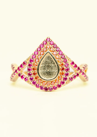 Double Halo Love Drop Ring OS - Mamma's Liquid Love