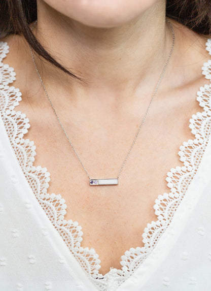 Horizontal Bar Necklace_Breastmilk_Jewelry_Keepsakes- Mamma's Liquid Love