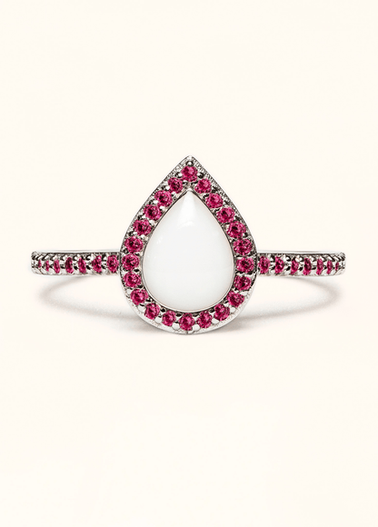 Love Drop Breastmilk Ring with Side Stones - Mamma's Liquid Love