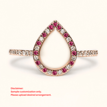 Love Drop Breastmilk Ring with Side Stones - Mamma's Liquid Love