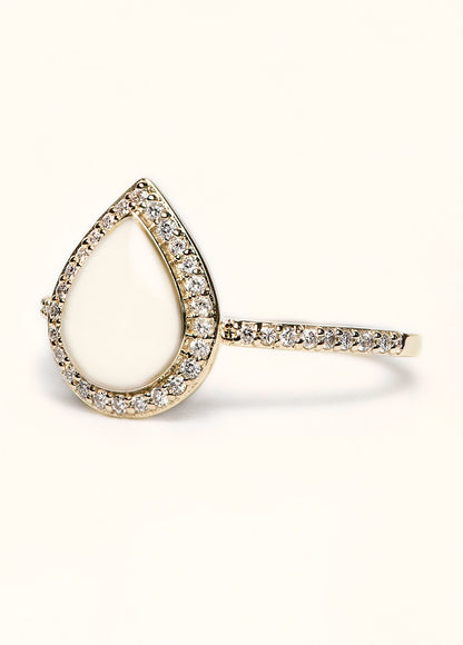 Love Drop Breastmilk Ring with Side Stones - Mamma's Liquid Love