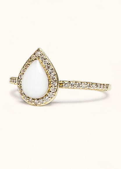 Love Drop Breastmilk Ring with Side Stones - Mamma's Liquid Love