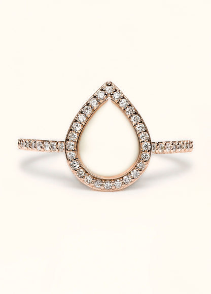 Love Drop Breastmilk Ring with Side Stones - Mamma's Liquid Love