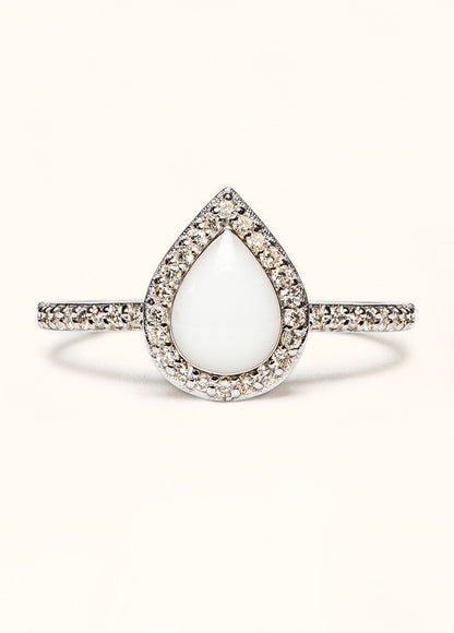 Love Drop Breastmilk Ring with Side Stones - Mamma's Liquid Love
