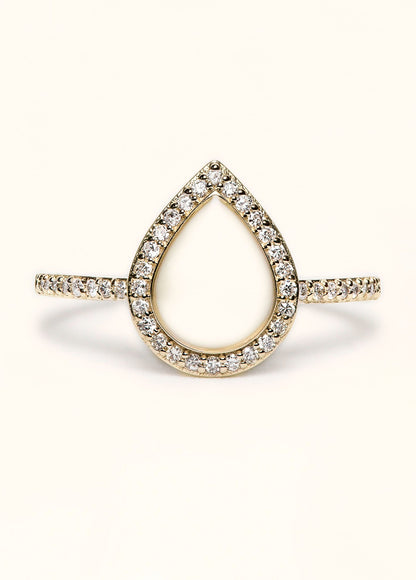 Love Drop Breastmilk Ring with Side Stones - Mamma's Liquid Love