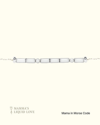 Mama Morse Code Necklace_Breastmilk_Jewelry_Keepsakes - Mamma's Liquid Love