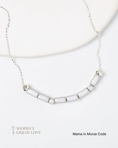 Mama Morse Code Necklace_Breastmilk_Jewelry_Keepsakes - Mamma's Liquid Love