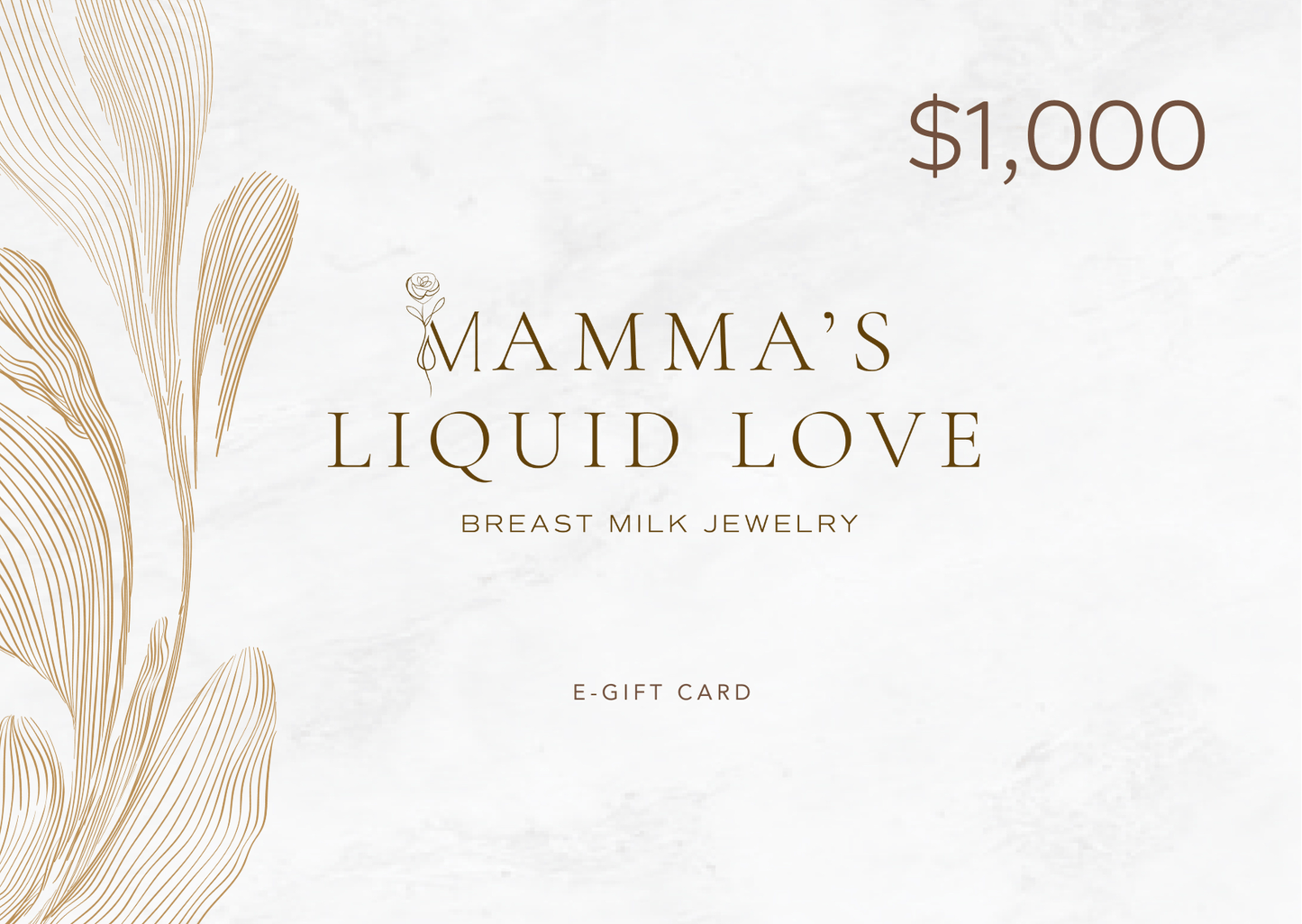 Mamma's Liquid Love E - Gift Card for Breastmilk Jewelry - Mamma's Liquid Love