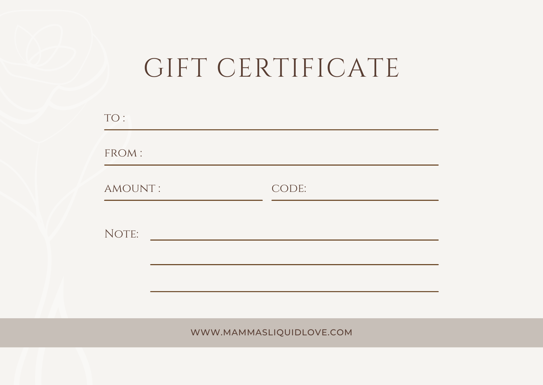 Mamma's Liquid Love Physical Gift Card for Breastmilk Jewelry - Mamma's Liquid Love